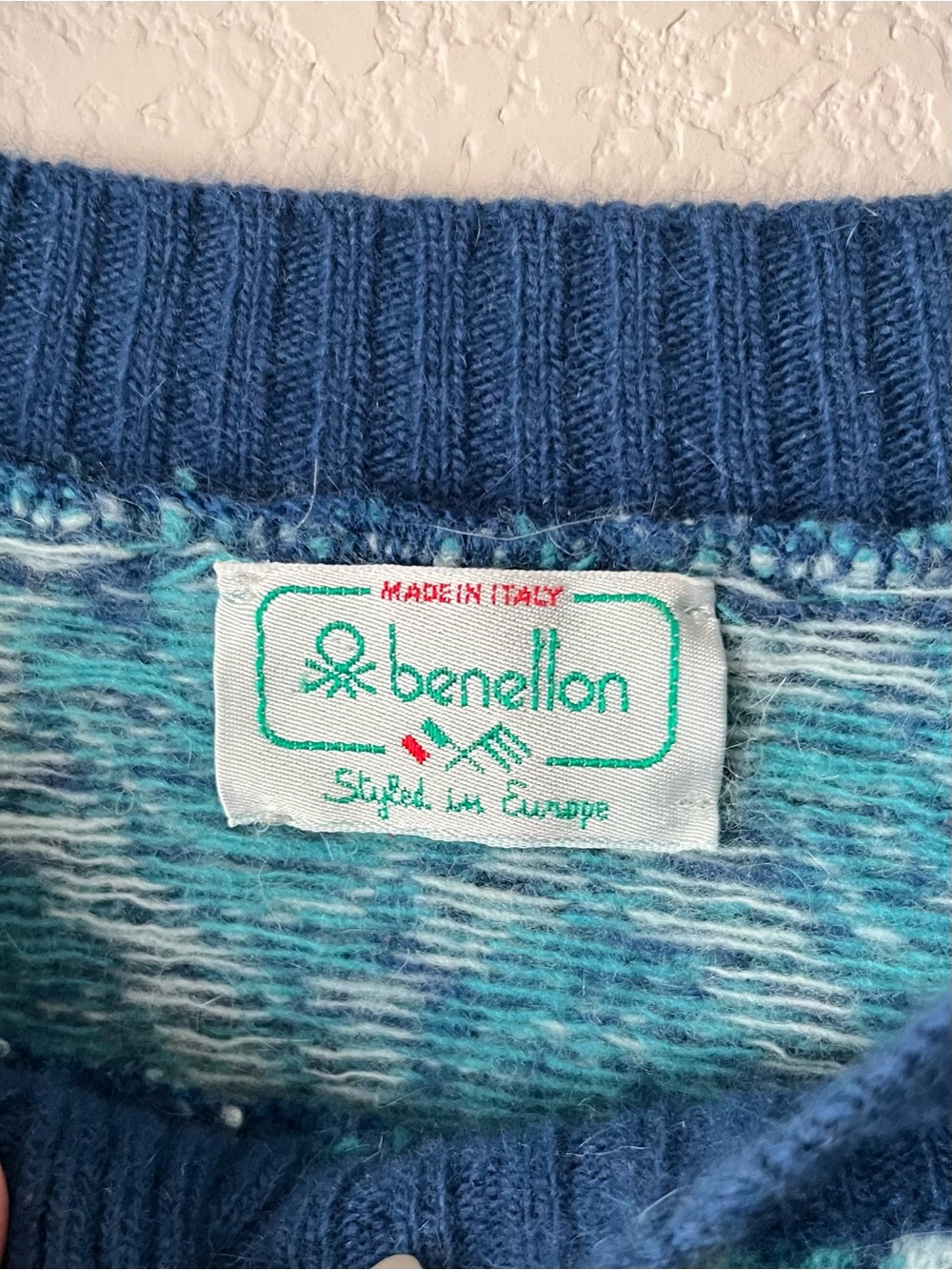 Benetton fair isle wool angora sweater made in Italy - Picture 9 of 16